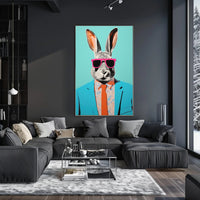 Vibrant Rabbit with Sunglasses Pop Culture Poster PosterGoat