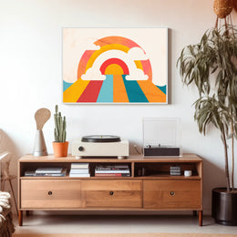 Vibrant Rainbow Art: Retro Abstract or Artistic Poster PosterGoat