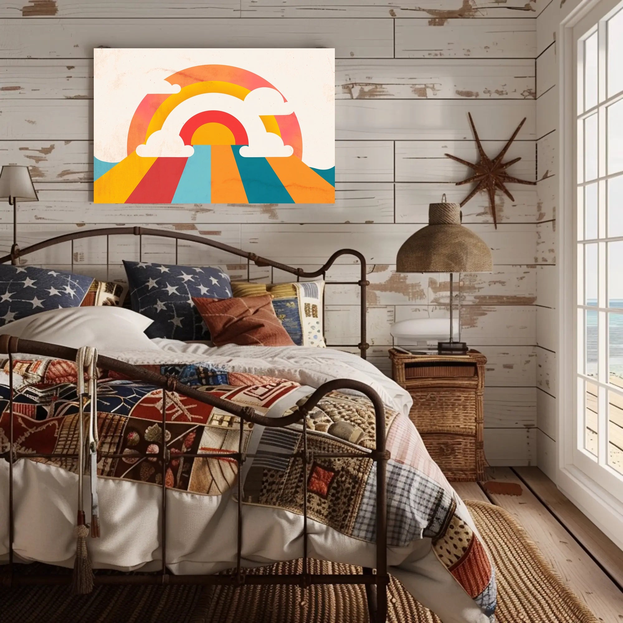 Vibrant Rainbow Art: Retro Abstract or Artistic Poster PosterGoat