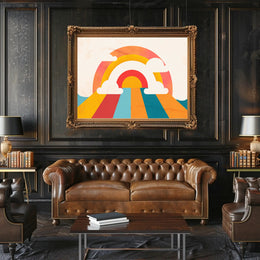 Vibrant Rainbow Art: Retro Abstract or Artistic Poster PosterGoat