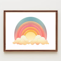 Vibrant Rainbow Clouds Art Print Abstract or Artistic Poster PosterGoat
