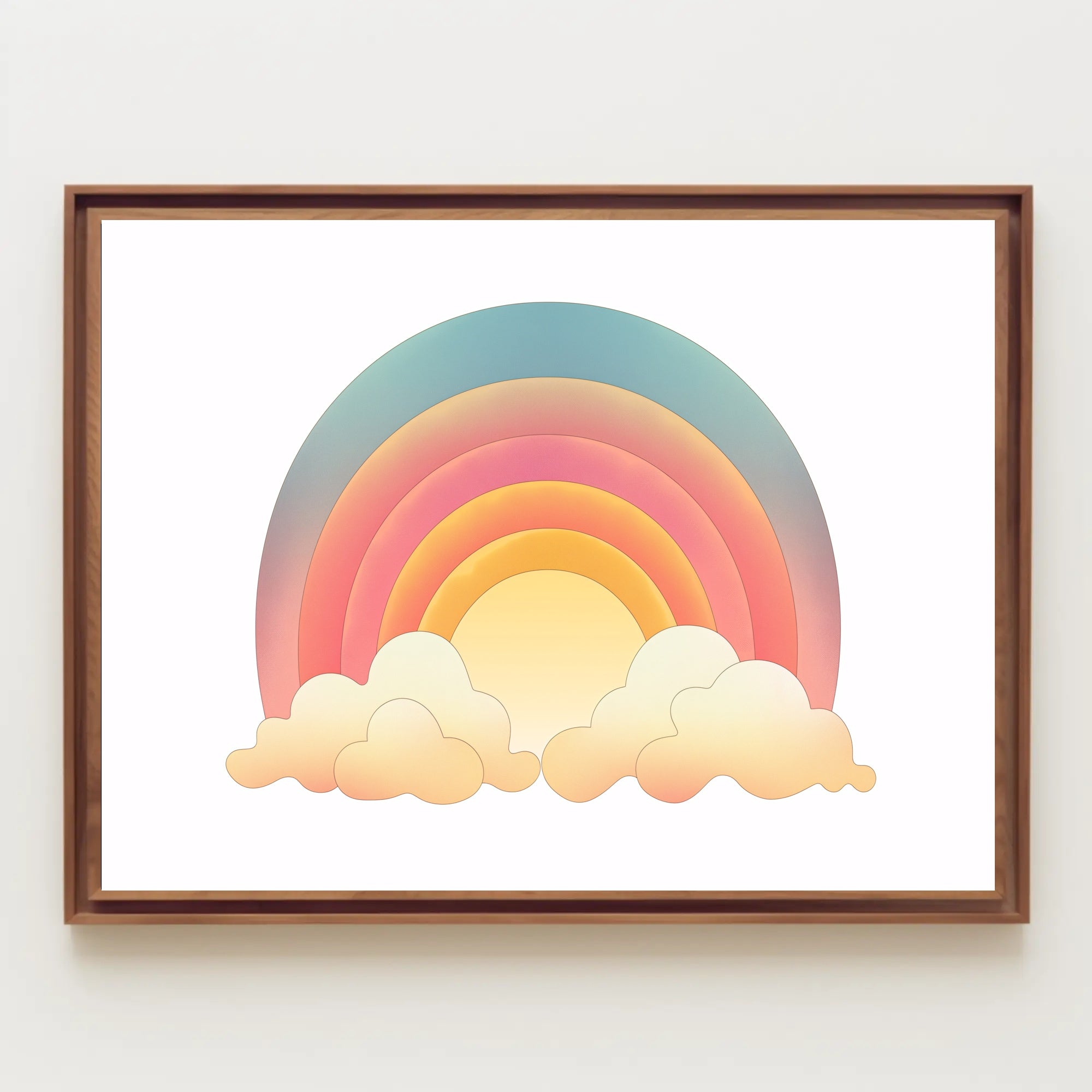 Vibrant Rainbow Clouds Art Print Abstract or Artistic Poster PosterGoat
