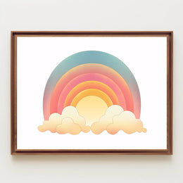 Vibrant Rainbow Clouds Art Print Abstract or Artistic Poster PosterGoat