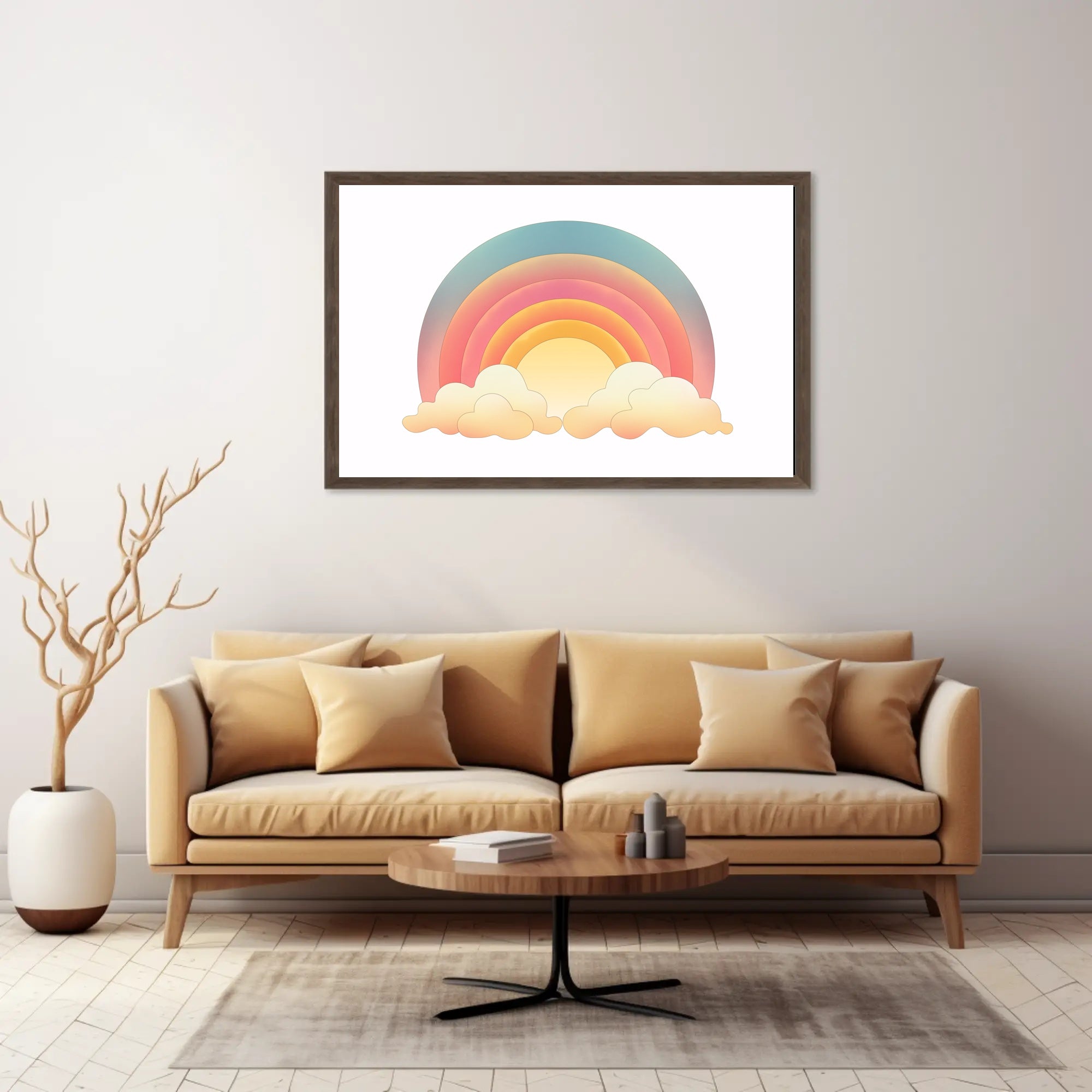 Vibrant Rainbow Clouds Art Print Abstract or Artistic Poster PosterGoat