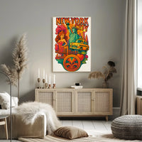Vibrant Retro New York City Artistic Poster PosterGoat