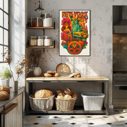 Vibrant Retro New York City Artistic Poster PosterGoat