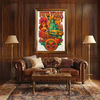 Vibrant Retro New York City Artistic Poster PosterGoat