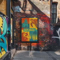 Vibrant San Diego Pop Art Travel Poster PosterGoat