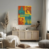 Vibrant San Diego Pop Art Travel Poster PosterGoat