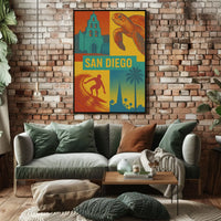 Vibrant San Diego Pop Art Travel Poster PosterGoat