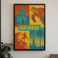 Vibrant San Diego Pop Art Travel Poster PosterGoat