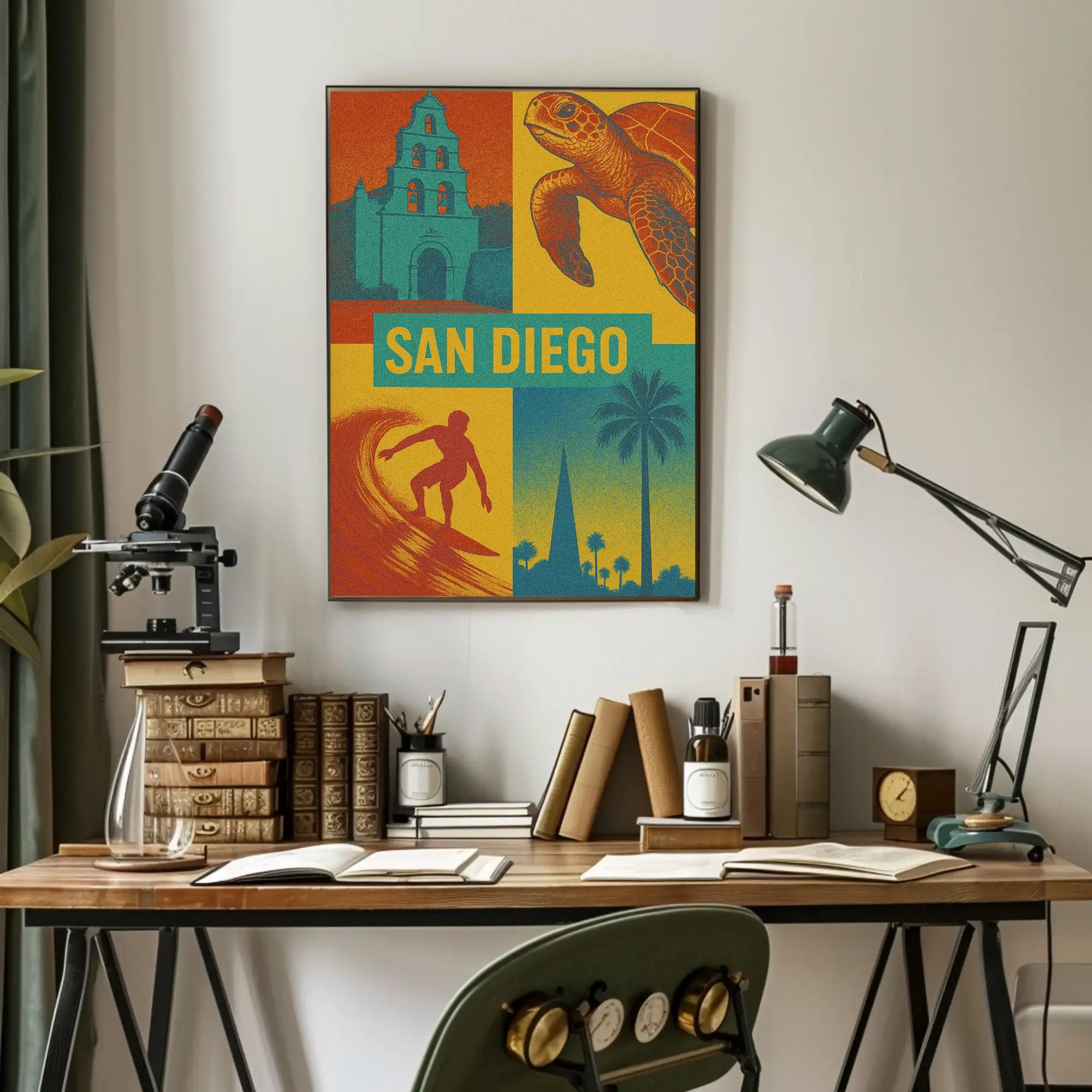 Vibrant San Diego Pop Art Travel Poster PosterGoat