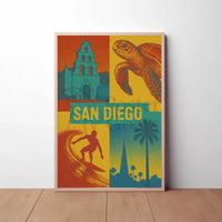 Vibrant San Diego Pop Art Travel Poster PosterGoat