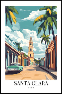 Vibrant Santa Clara Street Scene Travel Poster PosterGoat