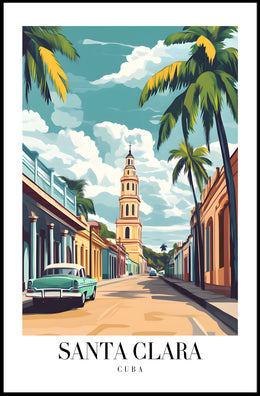 Vibrant Santa Clara Street Scene Travel Poster PosterGoat
