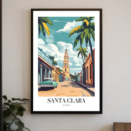 Vibrant Santa Clara Street Scene Travel Poster PosterGoat