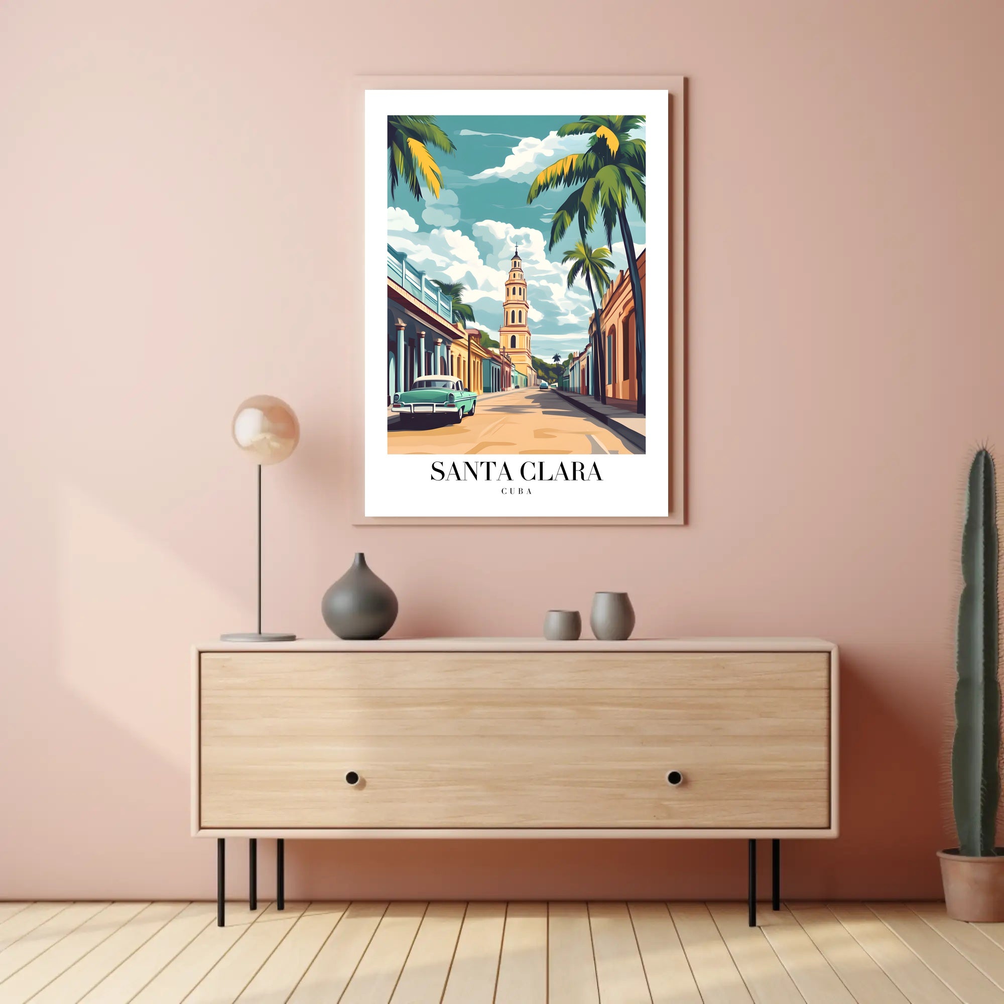 Vibrant Santa Clara Street Scene Travel Poster PosterGoat