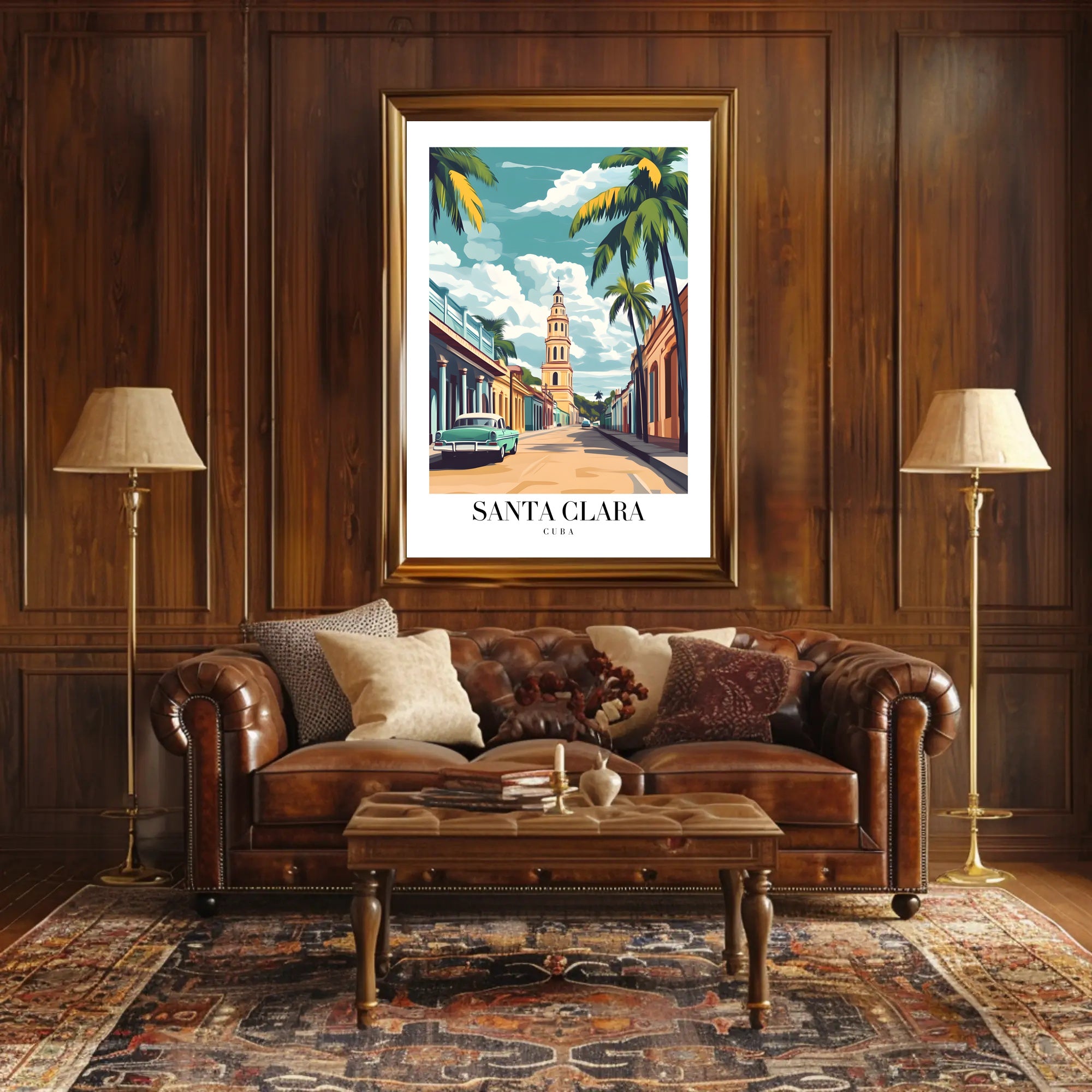 Vibrant Santa Clara Street Scene Travel Poster PosterGoat