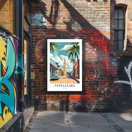 Vibrant Santa Clara Street Scene Travel Poster PosterGoat