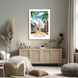 Vibrant Santa Clara Street Scene Travel Poster PosterGoat