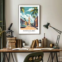 Vibrant Santa Clara Street Scene Travel Poster PosterGoat