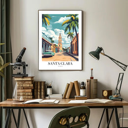 Vibrant Santa Clara Street Scene Travel Poster PosterGoat