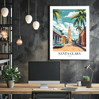 Vibrant Santa Clara Street Scene Travel Poster PosterGoat