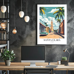 Vibrant Santa Clara Street Scene Travel Poster PosterGoat
