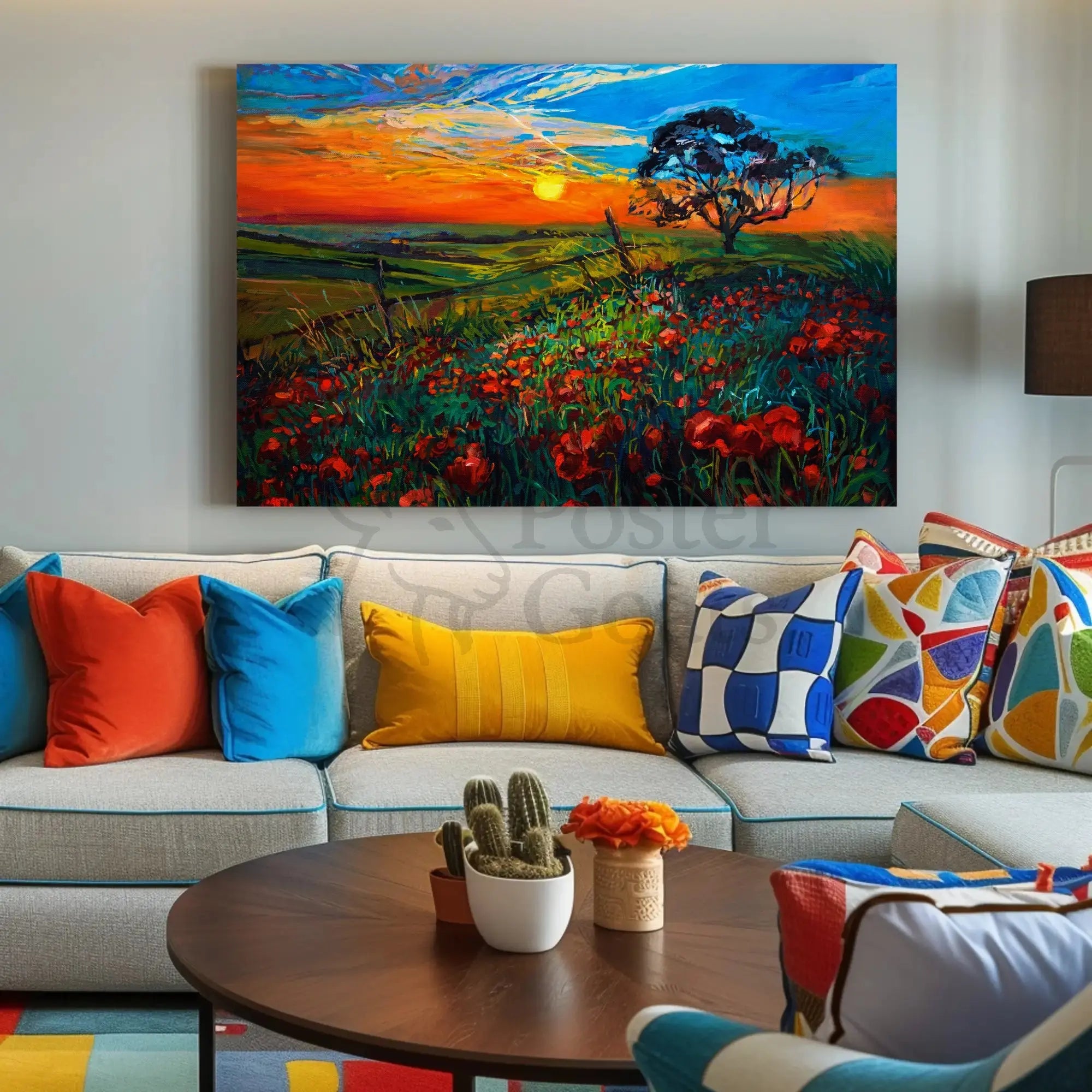 Vibrant Serene Landscape Art Print Poster PosterGoat