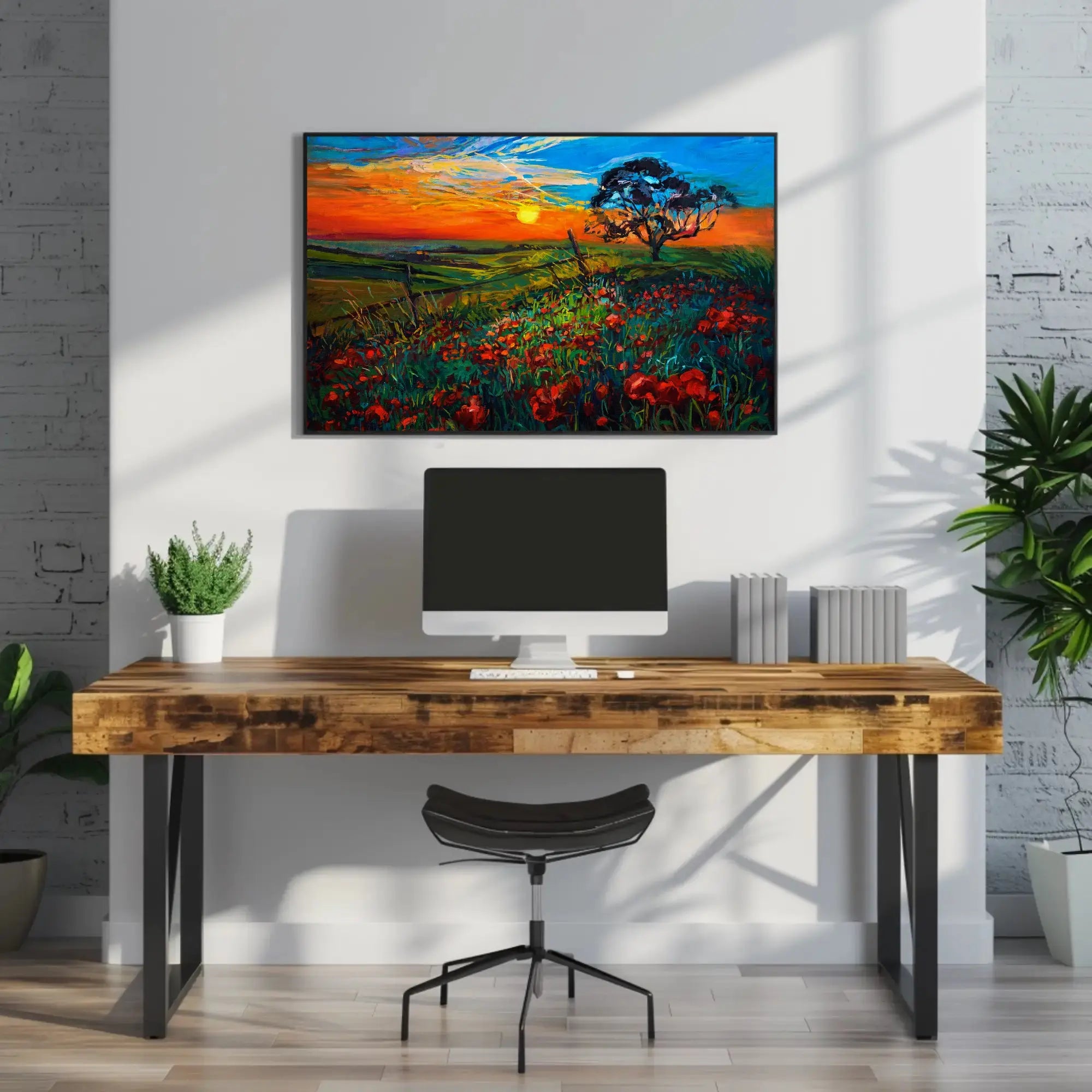 Vibrant Serene Landscape Art Print Poster PosterGoat