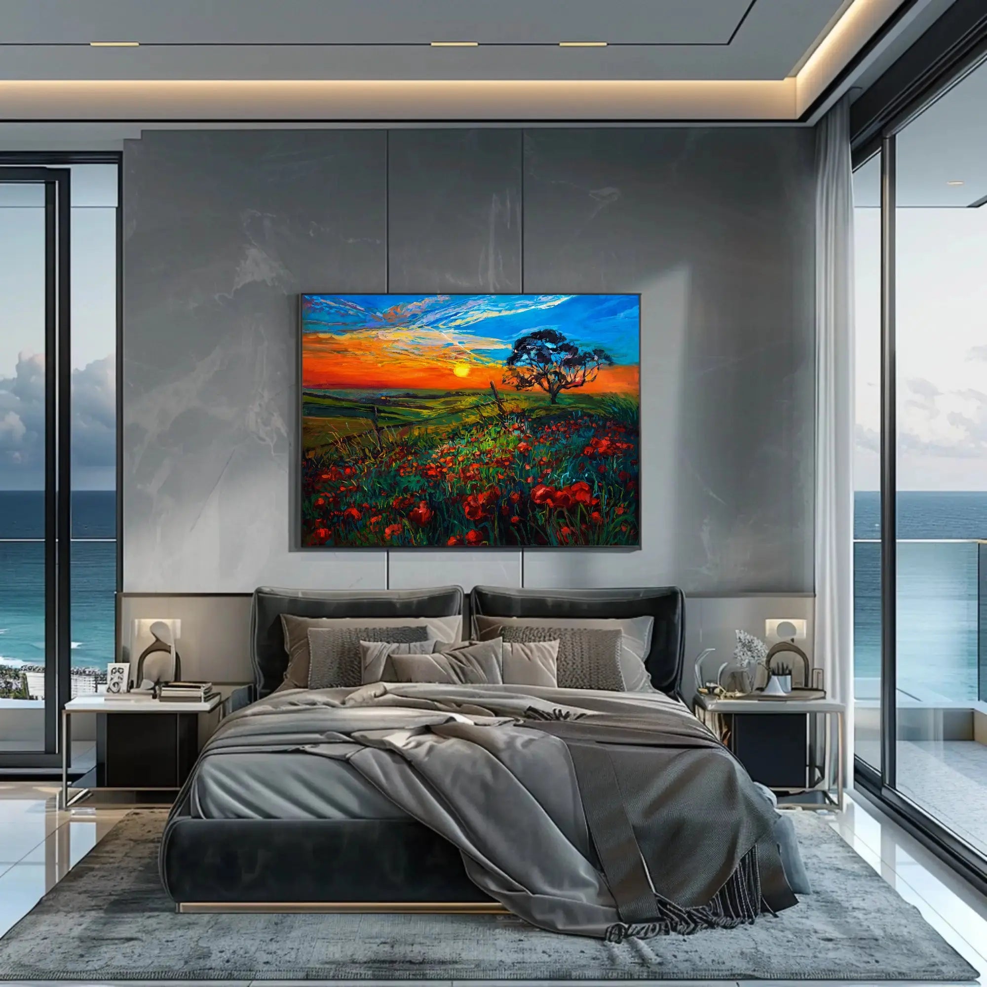 Vibrant Serene Landscape Art Print Poster PosterGoat