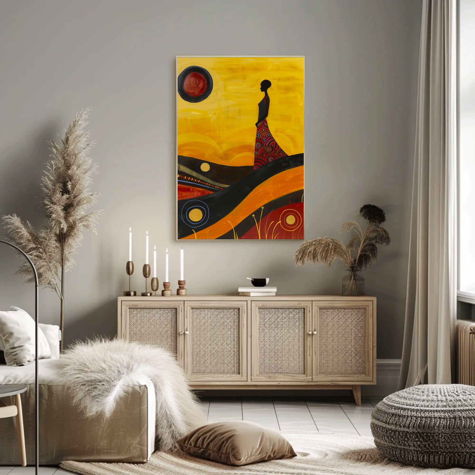 Vibrant Silhouette Abstract Artistic Poster PosterGoat