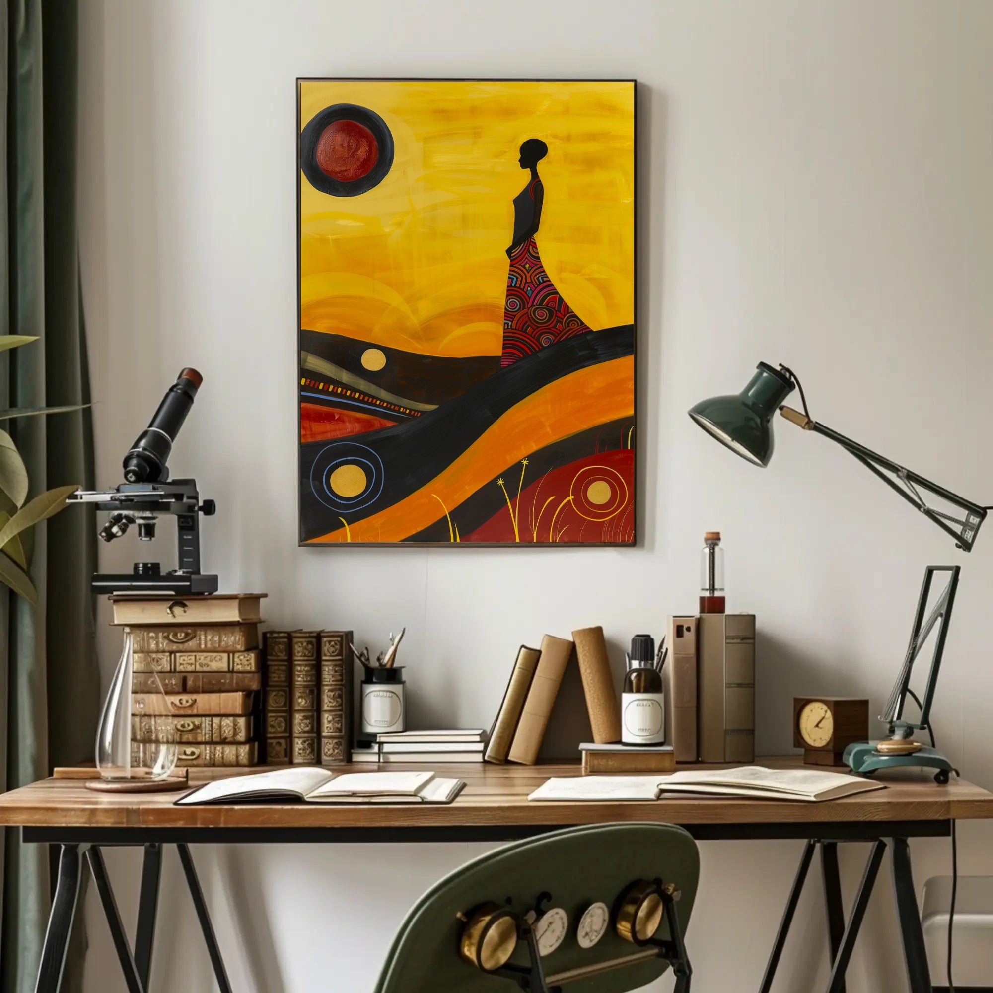 Vibrant Silhouette Abstract Artistic Poster PosterGoat
