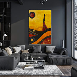 Vibrant Silhouette Abstract Artistic Poster PosterGoat