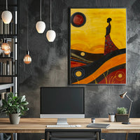 Vibrant Silhouette Abstract Artistic Poster PosterGoat