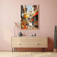Vibrant Street Market Scene Middle Eastern Cultural Heritage Poster PosterGoat
