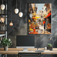 Vibrant Street Market Scene Middle Eastern Cultural Heritage Poster PosterGoat