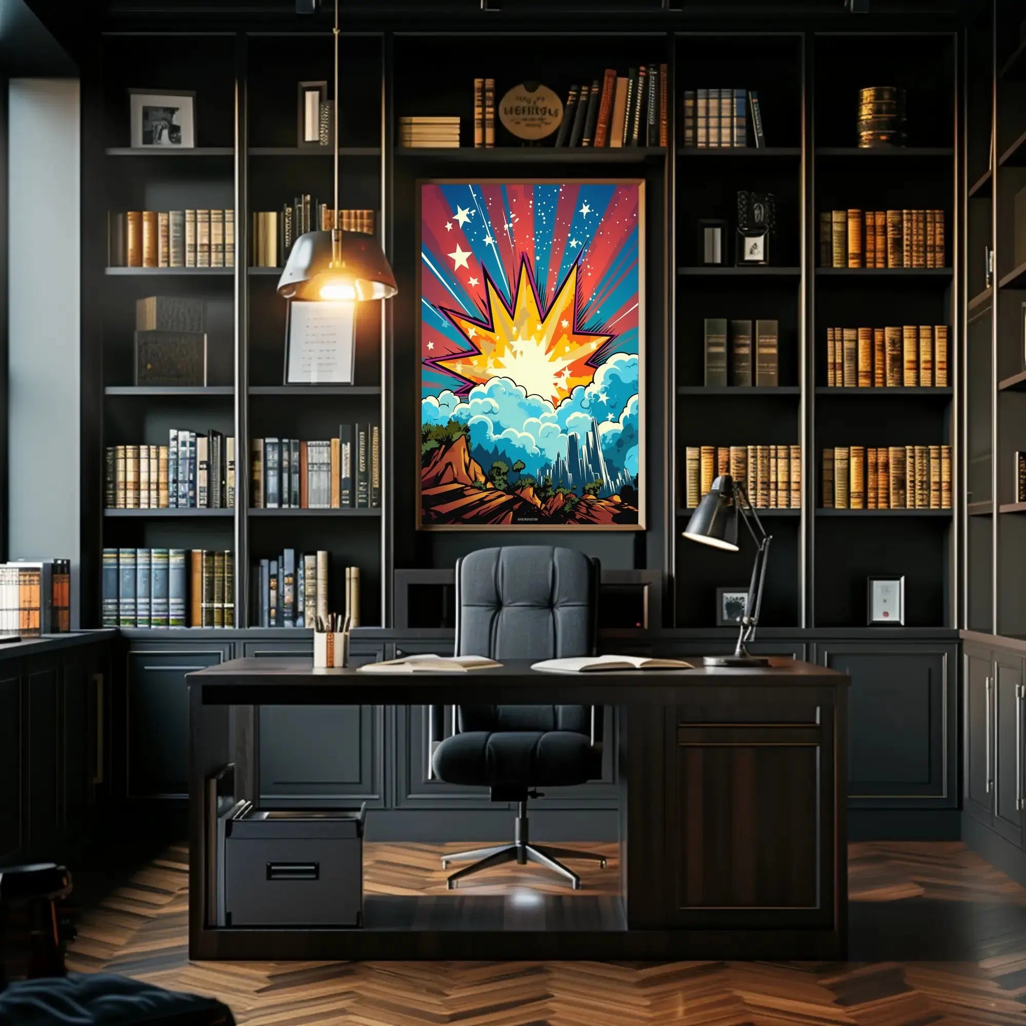 Vibrant Superhero Adventure Pop Culture Poster PosterGoat