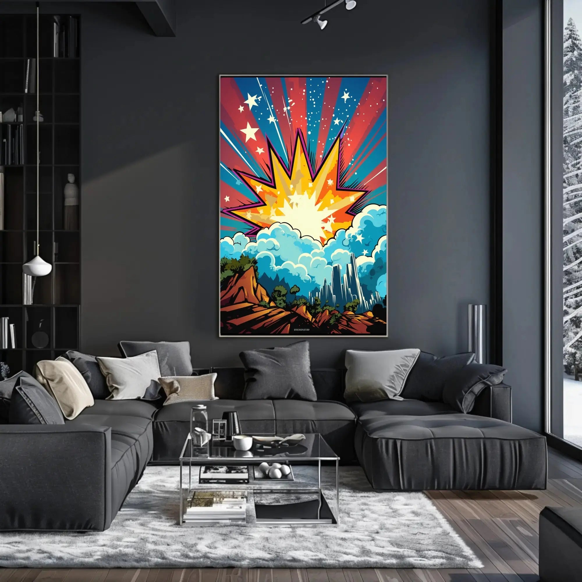 Vibrant Superhero Adventure Pop Culture Poster PosterGoat
