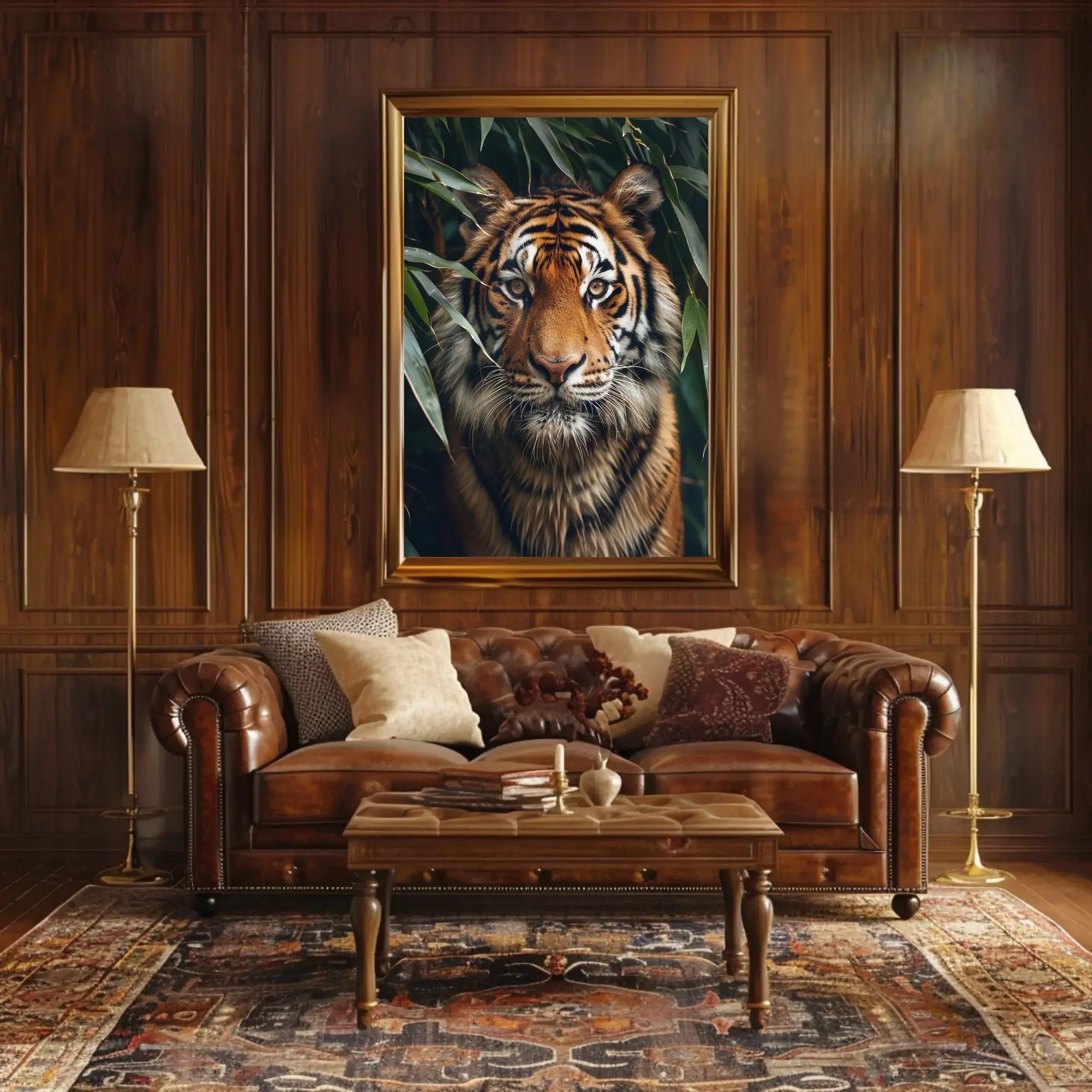Vibrant Tiger in Jungle Setting Animal Poster PosterGoat