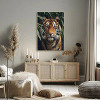 Vibrant Tiger in Jungle Setting Animal Poster PosterGoat