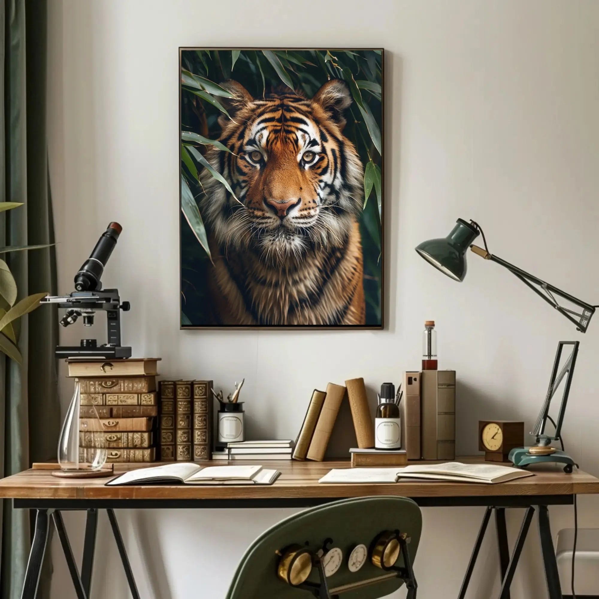 Vibrant Tiger in Jungle Setting Animal Poster PosterGoat