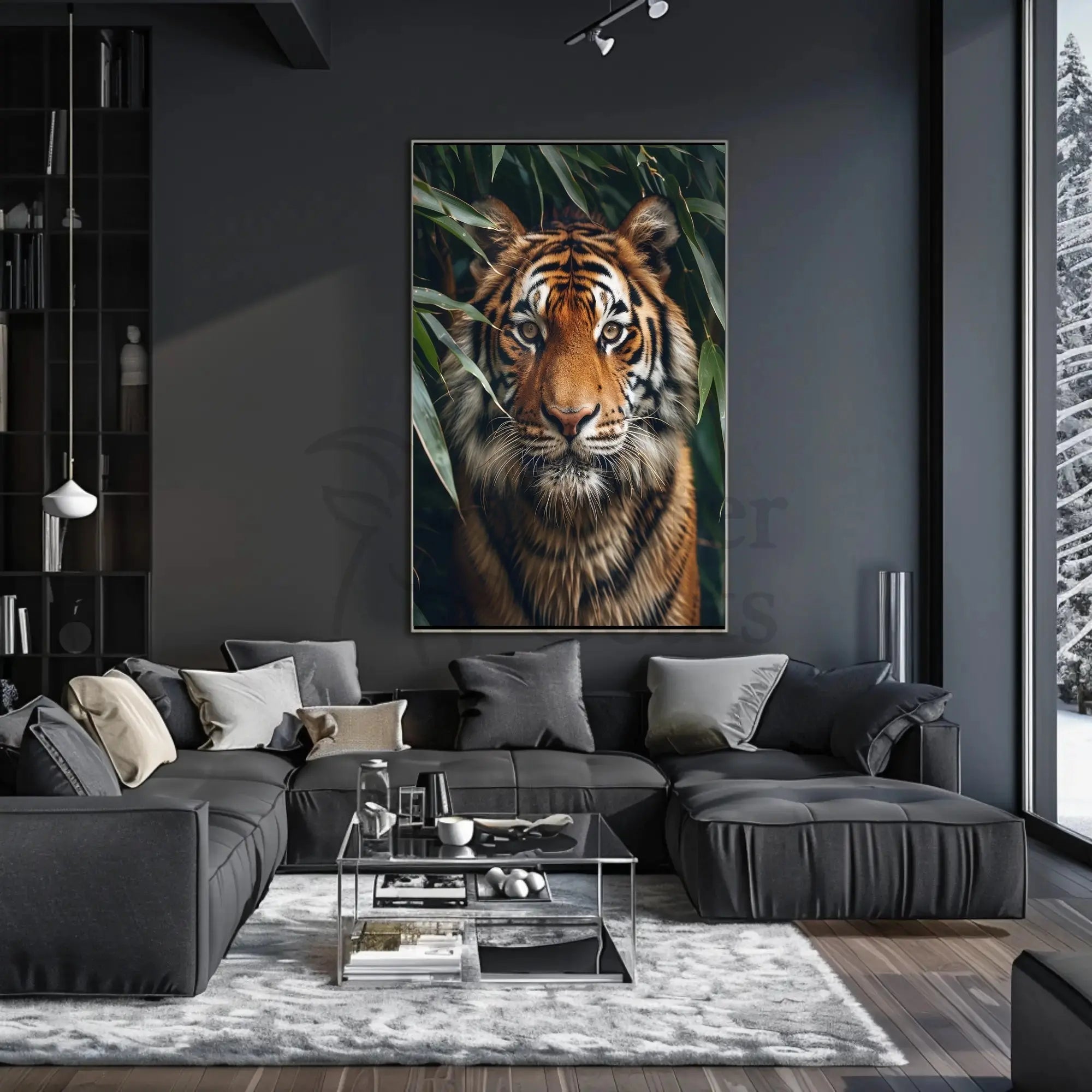 Vibrant Tiger in Jungle Setting Animal Poster PosterGoat
