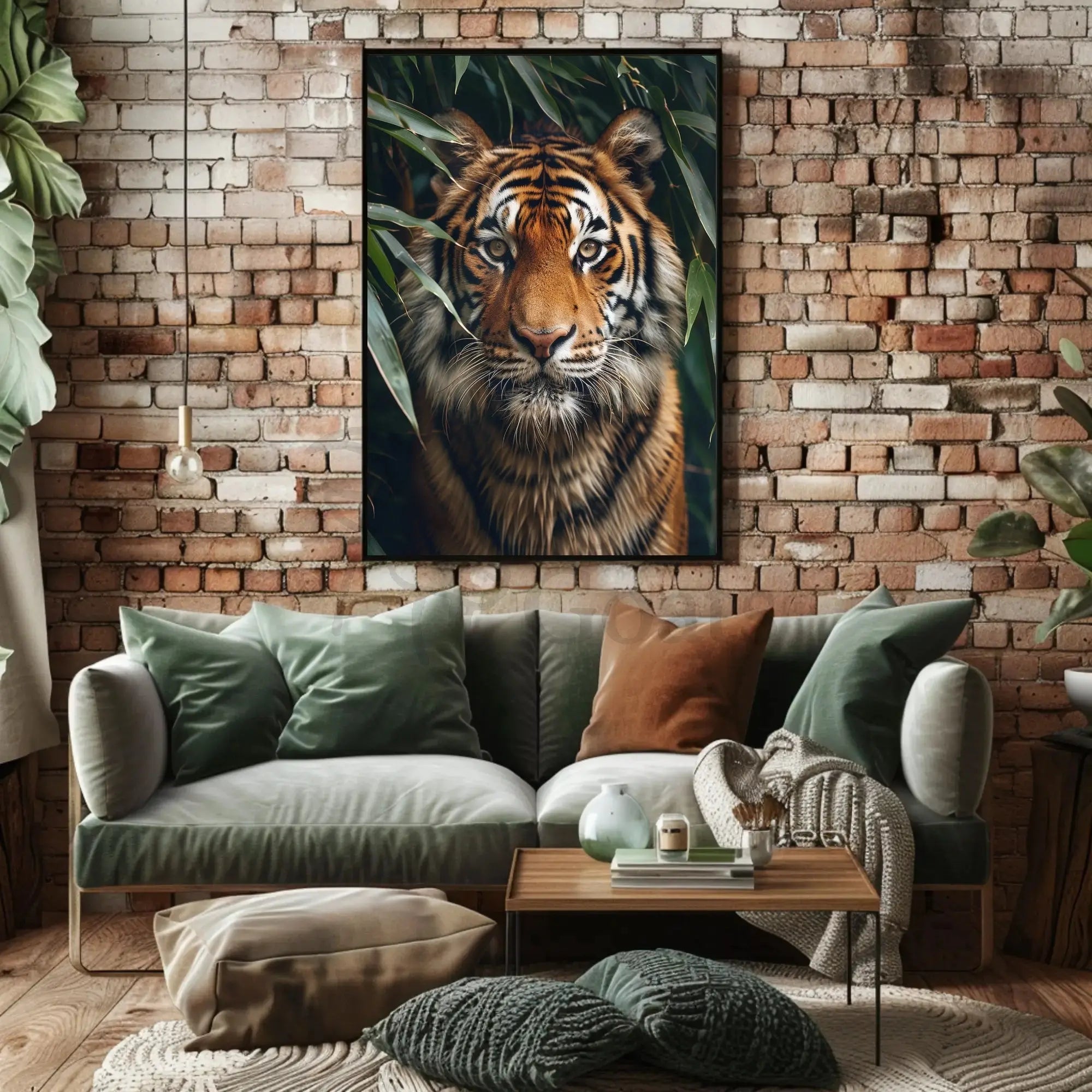 Vibrant Tiger in Jungle Setting Animal Poster PosterGoat