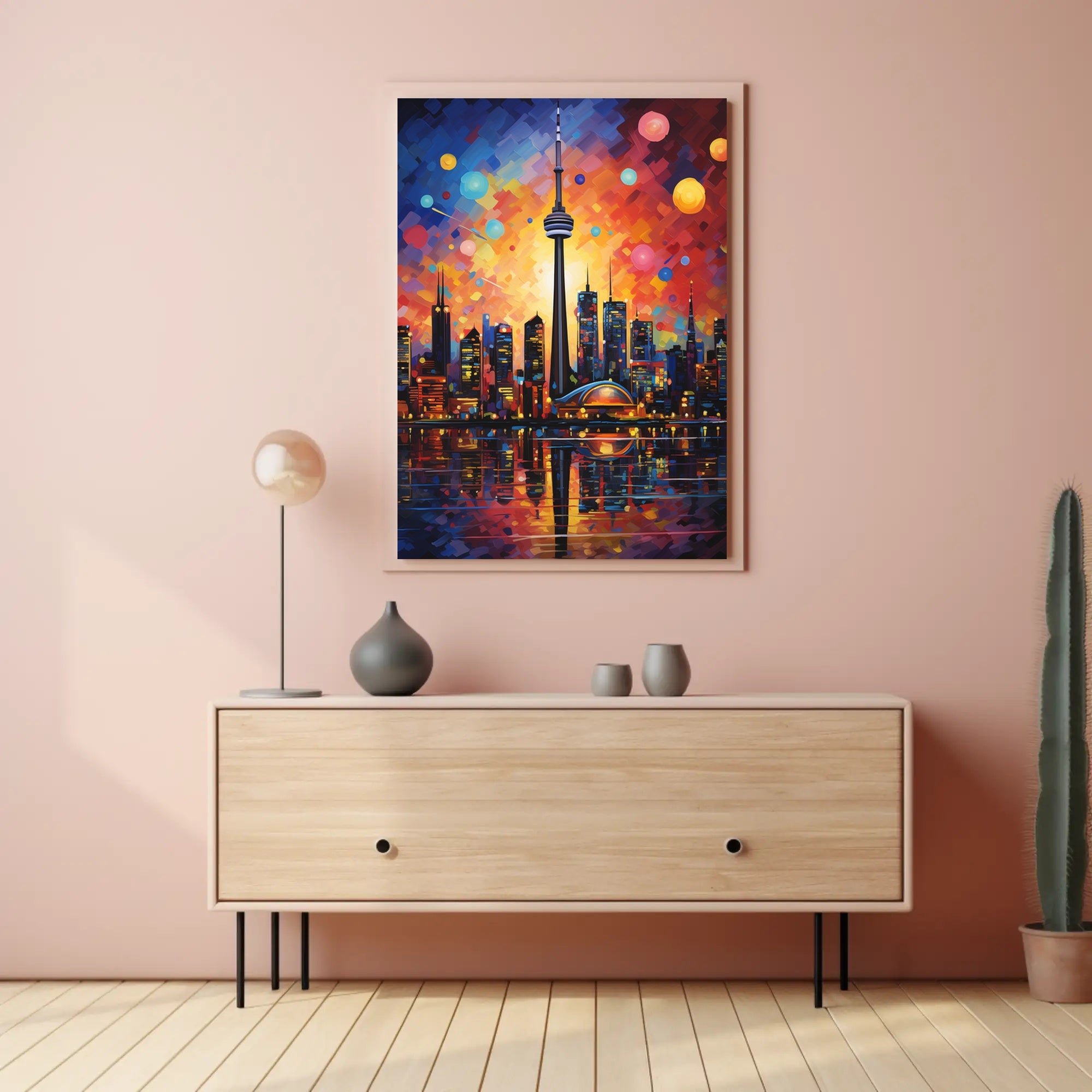 Vibrant Toronto Cityscape Art Print - Abstract, Artistic Poster PosterGoat