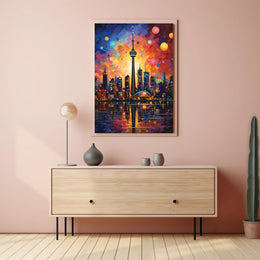 Vibrant Toronto Cityscape Art Print - Abstract, Artistic Poster PosterGoat