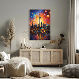 Vibrant Toronto Cityscape Art Print - Abstract, Artistic Poster PosterGoat