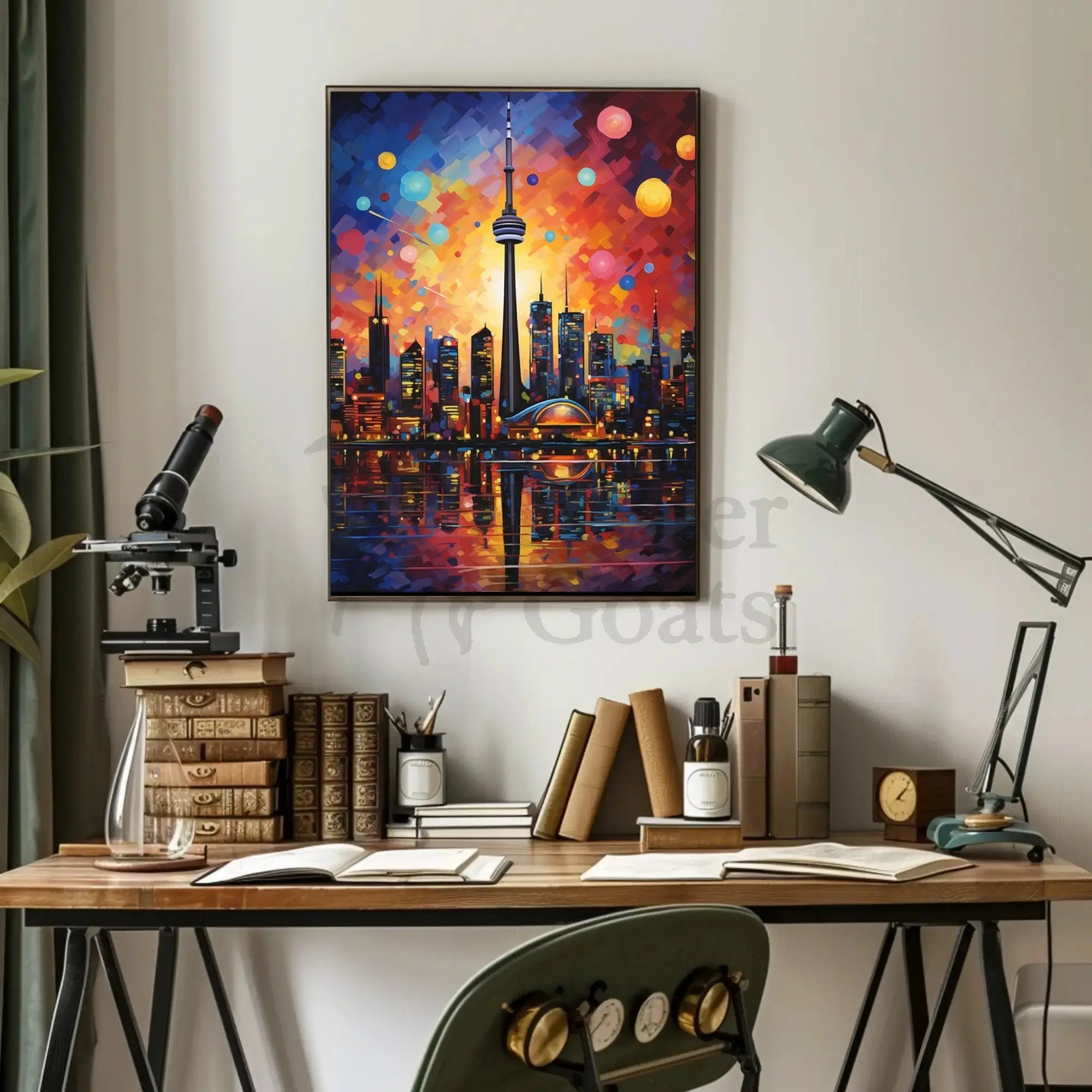 Vibrant Toronto Cityscape Art Print - Abstract, Artistic Poster PosterGoat