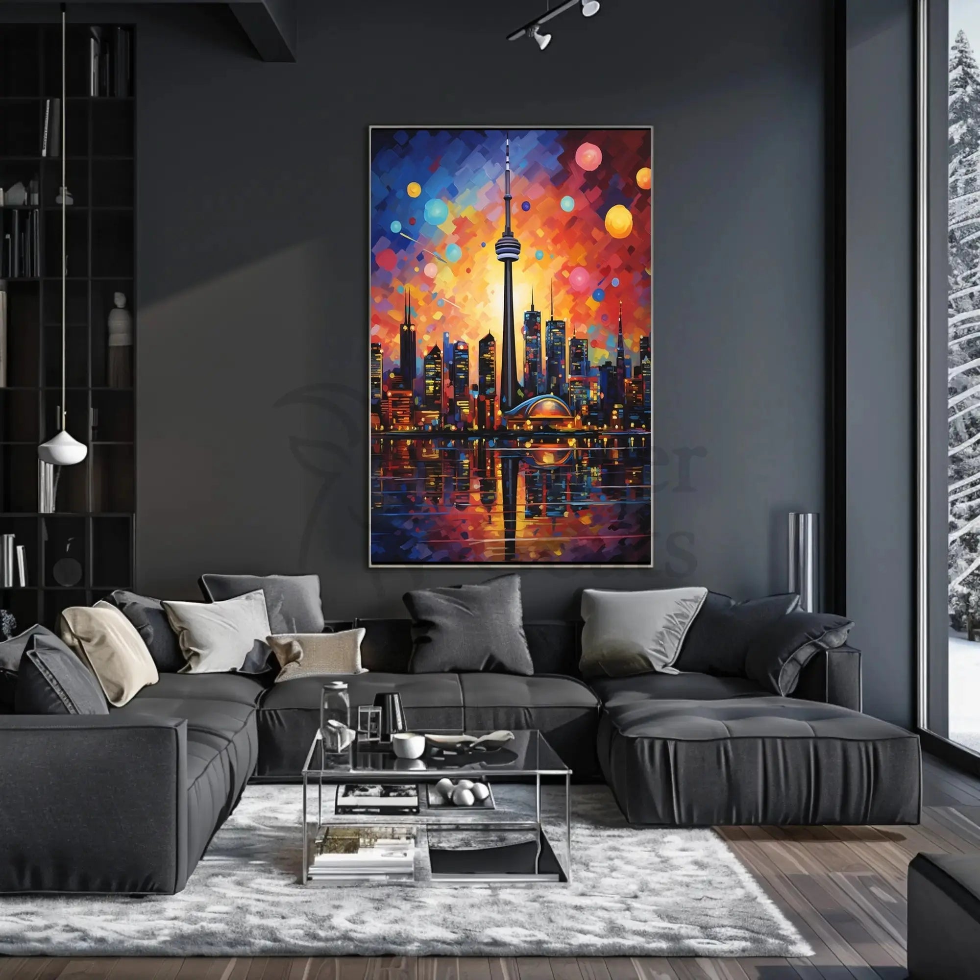 Vibrant Toronto Cityscape Art Print - Abstract, Artistic Poster PosterGoat