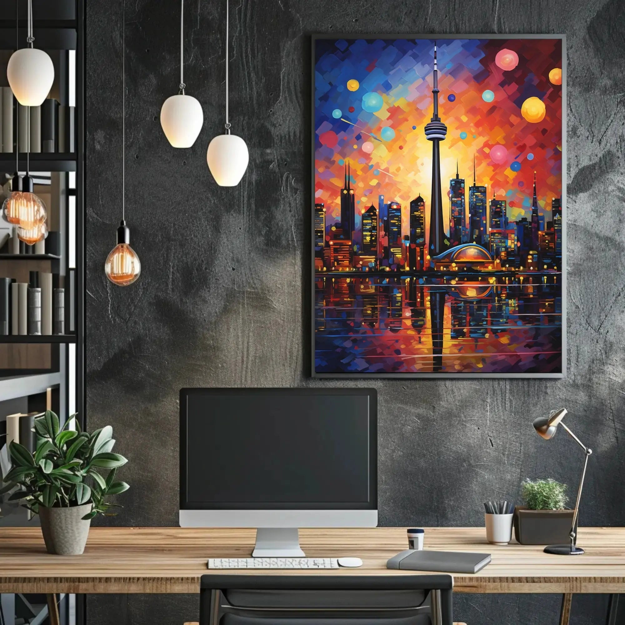 Vibrant Toronto Cityscape Art Print - Abstract, Artistic Poster PosterGoat